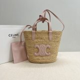 Top Celine TEEN 115802 Hand-woven Raffia Bag