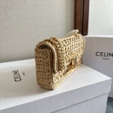 Celine Plein Soleil IN RAFFIA EFFECT TEXTILE SHOULDER BAG