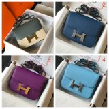 Fashion Hermes handmade Stiching Constance Bag 23cm
