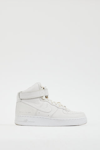 1017 ALYX 9SM X Nike White Air Force 1 High Sneaker