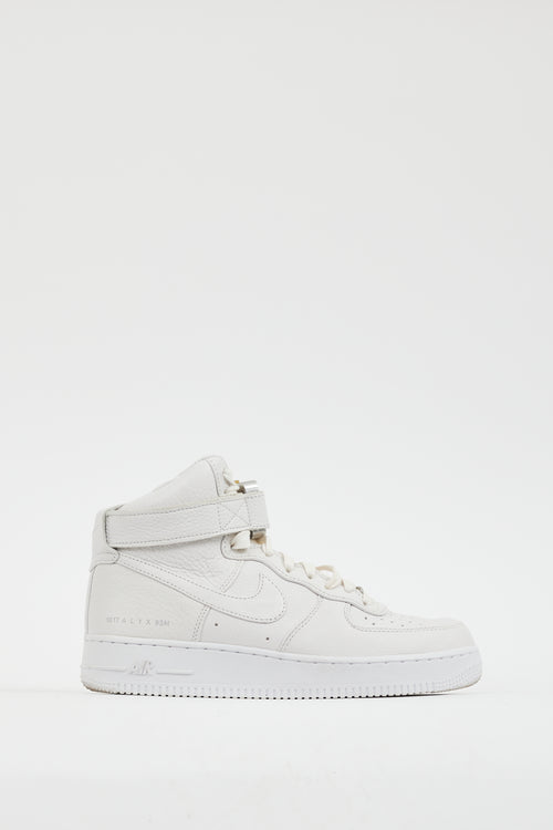 1017 ALYX 9SM X Nike White Air Force 1 High Sneaker