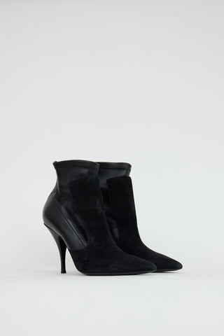 Givenchy Black Leather 
Suede Ankle Boot