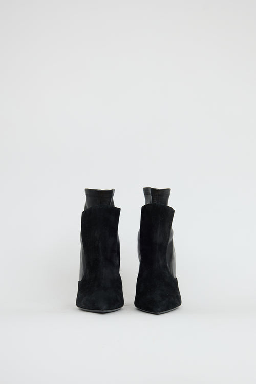 Givenchy Black Leather 
Suede Ankle Boot