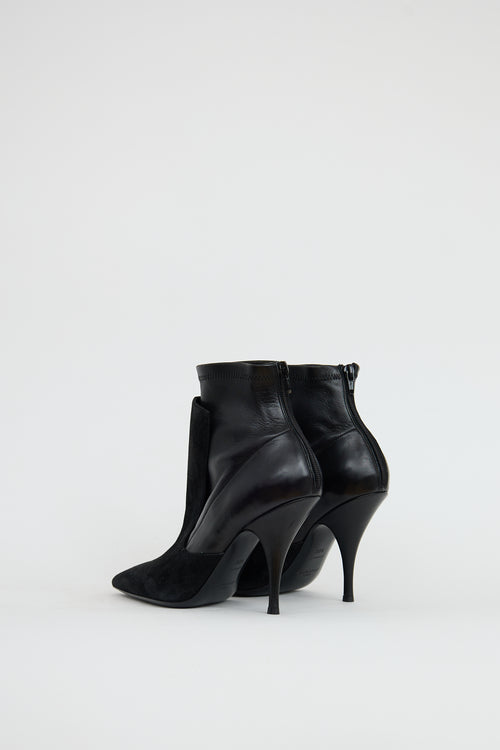 Givenchy Black Leather 
Suede Ankle Boot