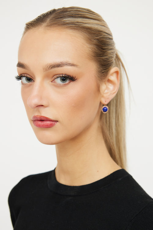 Fine Jewelry 14K Rose Gold 
Lapis Lazuli Drop Hook Earring