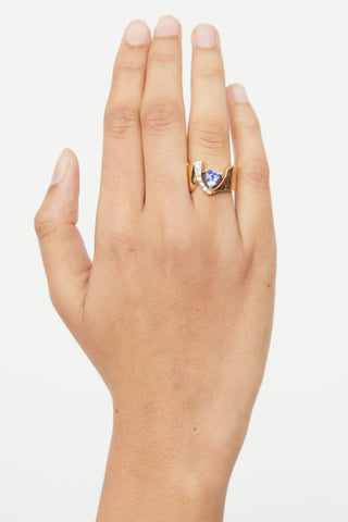 Fine Jewelry White 
Yellow Gold Blue Tanzanite 
Dia Ring