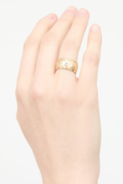 Fine Jewelry 14K Yellow Gold Floral Engraved Ring