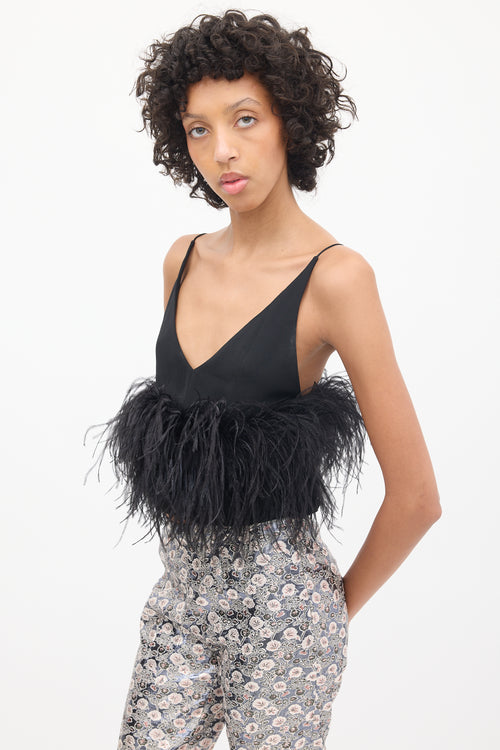 16Arlington Black Feather Trimmed Poppy Camisole