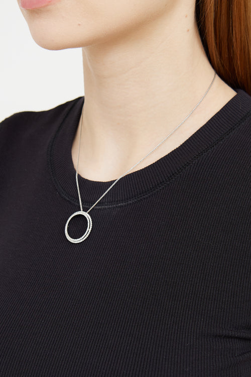 Fine Jewelry 18K White Gold Open Circle Pendant Necklace