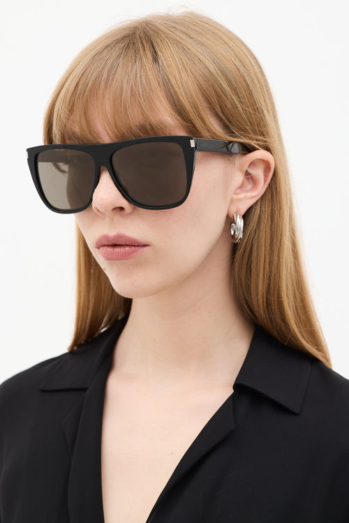 Saint Laurent Black SL1 002 New Wave Sunglasses