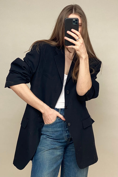 Black Virgin Wool Blazer