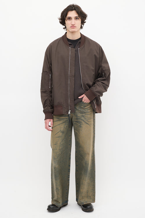 3.1 Phillip Lim Brown Nylon 
Cotton Bomber Jacket