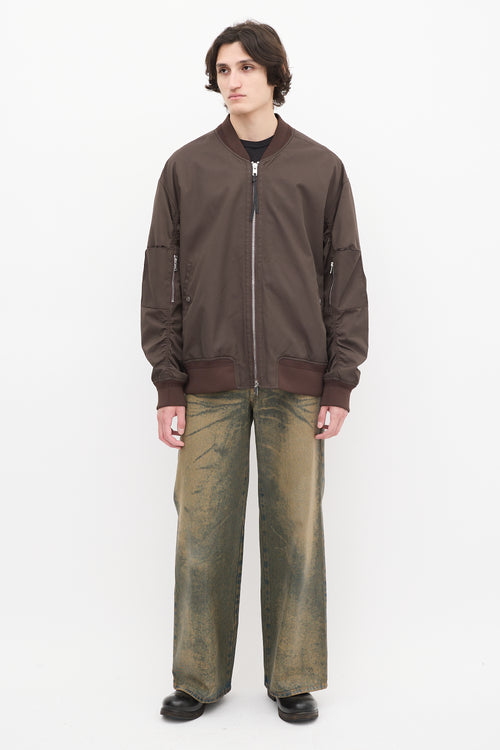 3.1 Phillip Lim Brown Nylon 
Cotton Bomber Jacket