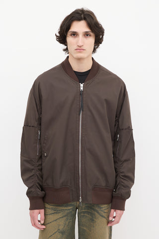 3.1 Phillip Lim Brown Nylon 
Cotton Bomber Jacket