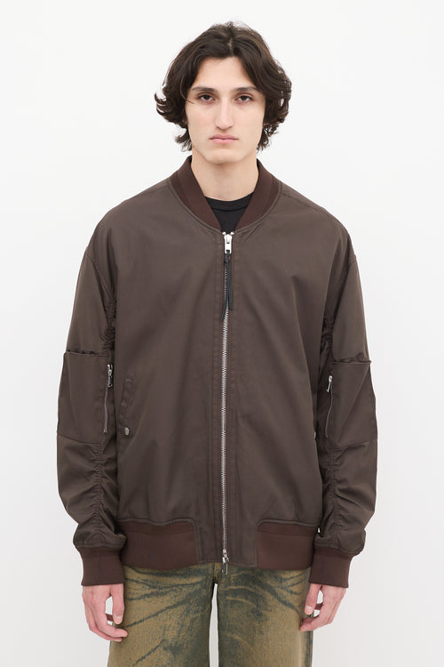 3.1 Phillip Lim Brown Nylon 
Cotton Bomber Jacket