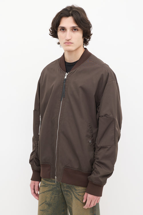 3.1 Phillip Lim Brown Nylon 
Cotton Bomber Jacket