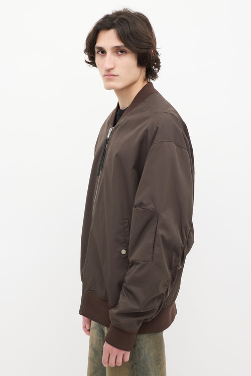 3.1 Phillip Lim Brown Nylon 
Cotton Bomber Jacket