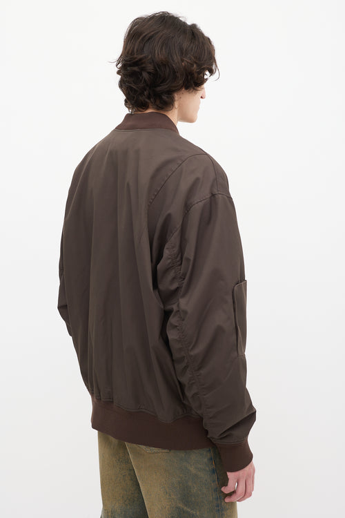 3.1 Phillip Lim Brown Nylon 
Cotton Bomber Jacket