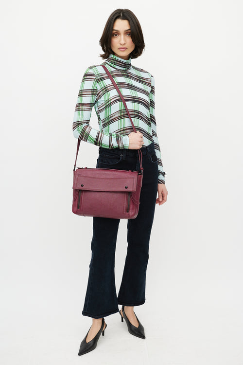 3.1 Phillip Lim Burgundy Pebbled Leather Crossbody Bag