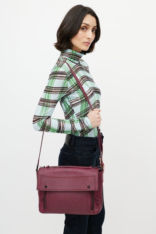 3.1 Phillip Lim Burgundy Pebbled Leather Crossbody Bag