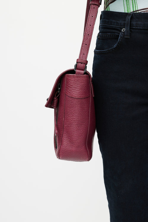 3.1 Phillip Lim Burgundy Pebbled Leather Crossbody Bag