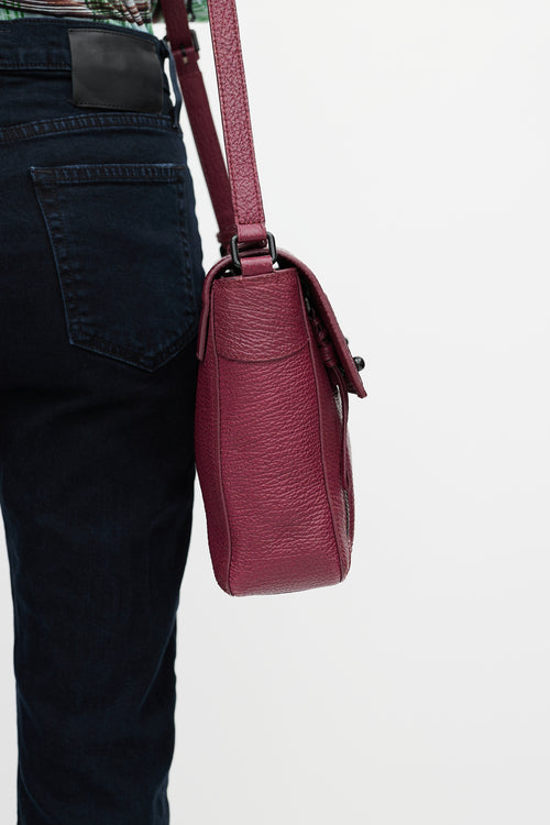 3.1 Phillip Lim Burgundy Pebbled Leather Crossbody Bag