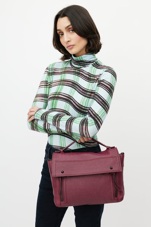 3.1 Phillip Lim Burgundy Pebbled Leather Crossbody Bag