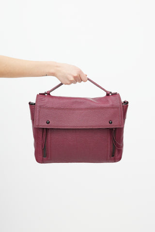 3.1 Phillip Lim Burgundy Pebbled Leather Crossbody Bag