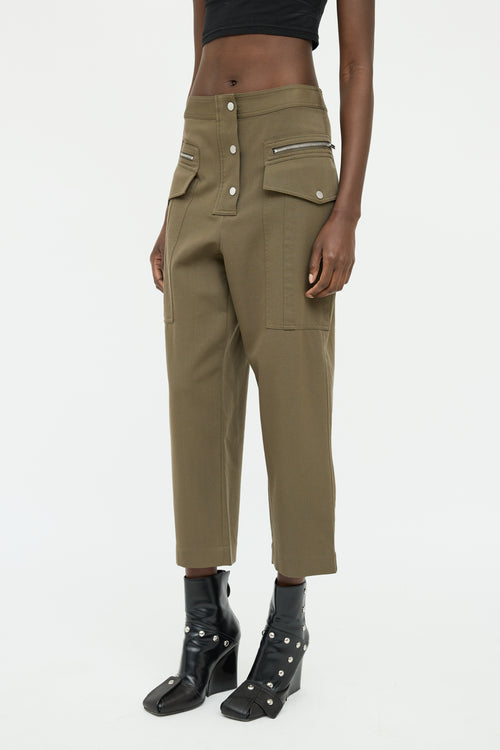 3.1 Phillip Lim Green Cargo Zip Pocket Pant