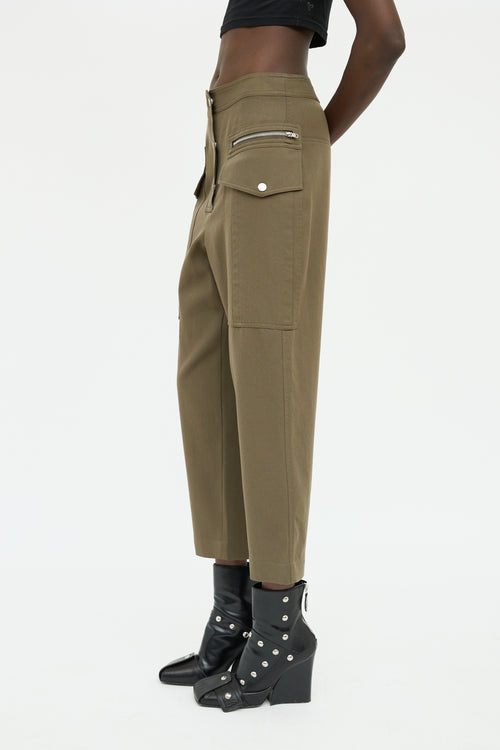 3.1 Phillip Lim Green Cargo Zip Pocket Pant