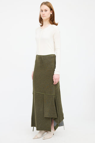 3.1 Phillip Lim Green Patchwork Knit Skirt