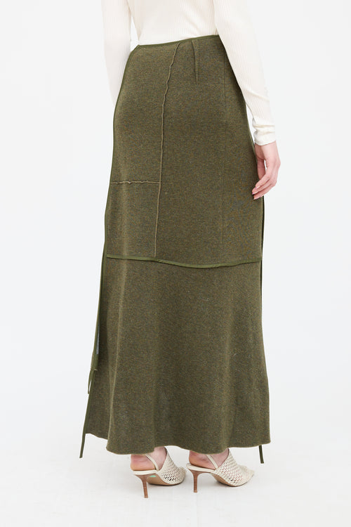 3.1 Phillip Lim Green Patchwork Knit Skirt