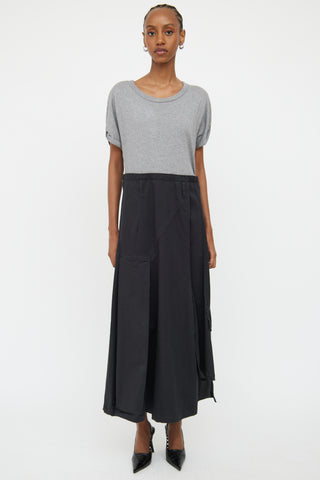 3.1 Phillip Lim Grey 
Black Short Sleeve Dress