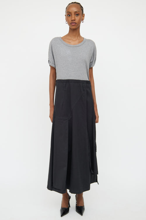 3.1 Phillip Lim Grey 
Black Short Sleeve Dress