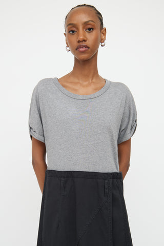 3.1 Phillip Lim Grey 
Black Short Sleeve Dress