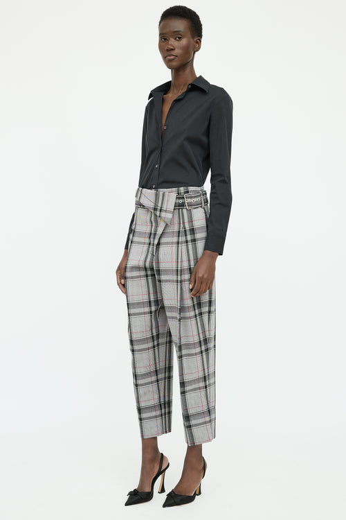 3.1 Phillip Lim White Black 
Red Check Pant