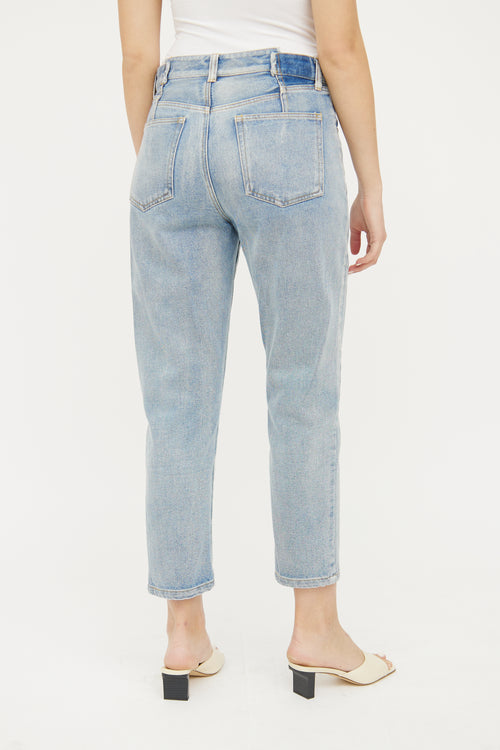 3.1 Phillip Lim Light Wash Zip Panel Straight Leg Jeans