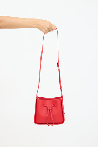 3.1 Phillip Lim Red Leather Soleil Mini Bucket Crossbody Bag