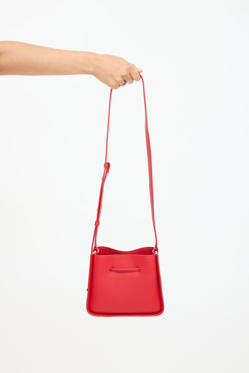 3.1 Phillip Lim Red Leather Soleil Mini Bucket Crossbody Bag