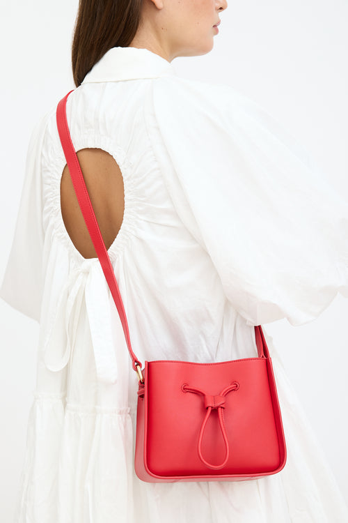 3.1 Phillip Lim Red Leather Soleil Mini Bucket Crossbody Bag