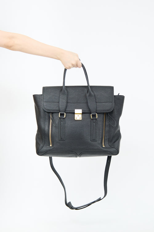 3.1 Phillip Lim Black Leather Large Pashli Bag