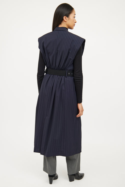 3.1 Phillip Lim Navy Pinstripe Sleeveless Jacket