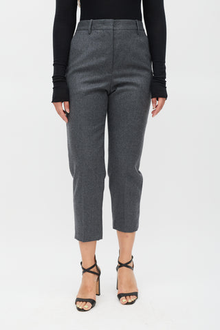 Jil Sander Grey Tapered Wool Trouser