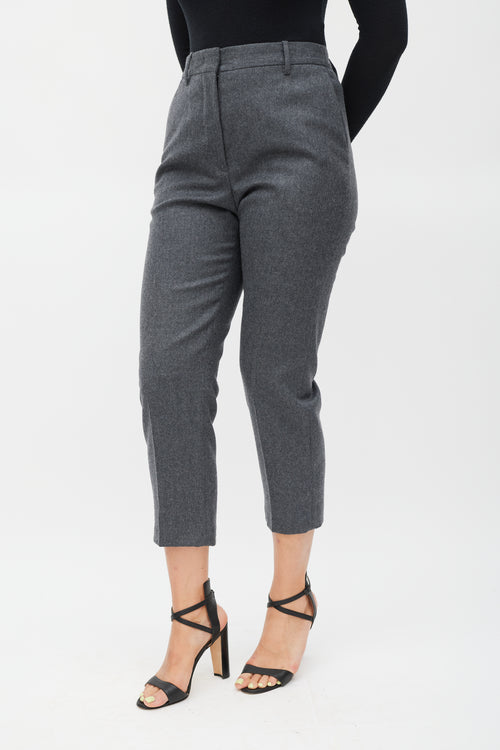 Jil Sander Grey Tapered Wool Trouser