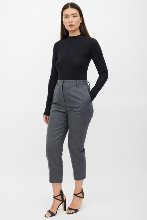 Jil Sander Grey Tapered Wool Trouser