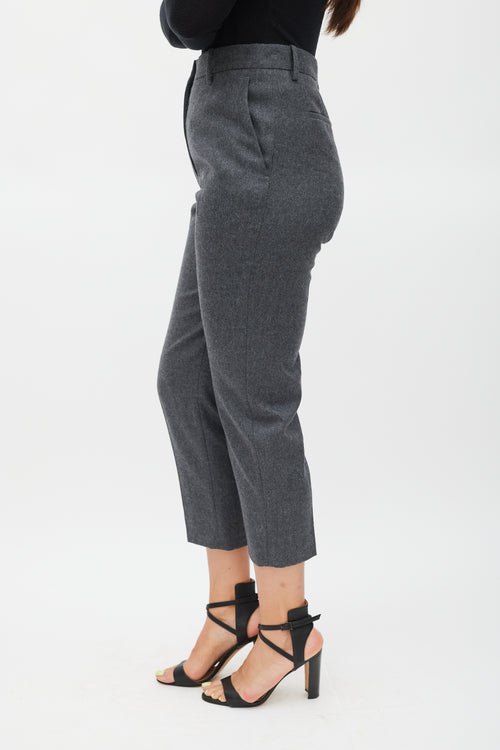 Jil Sander Grey Tapered Wool Trouser