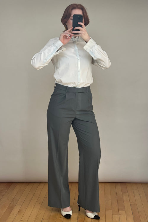 Grey Wide Leg Trouser