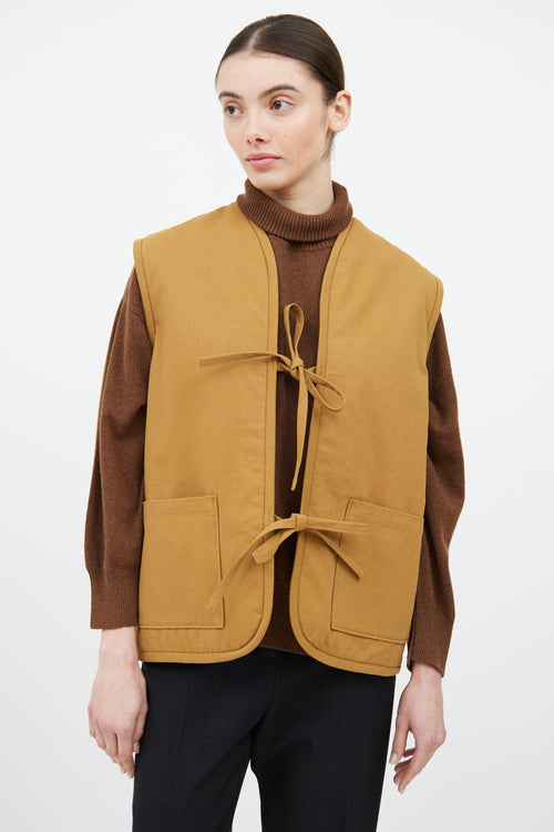 A Bronze Age Beige Padded Tie Vest