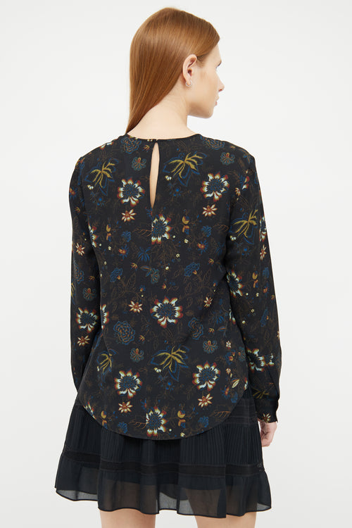 A.L.C. Black Lace Floral Blouse