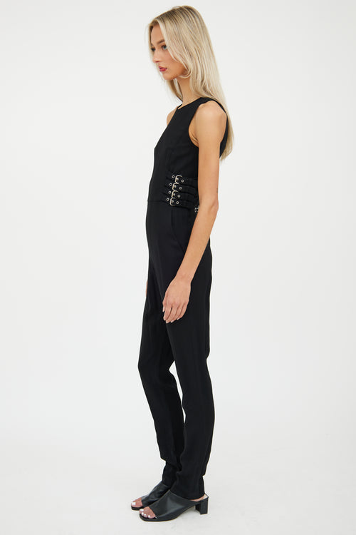 Black Buckle Sleeveless Jumpsuit A.L.C.